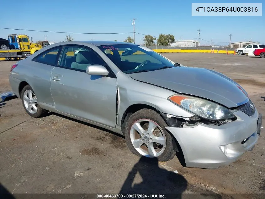 2004 Toyota Camry Solara Se V6 VIN: 4T1CA38P64U003816 Lot: 40463700