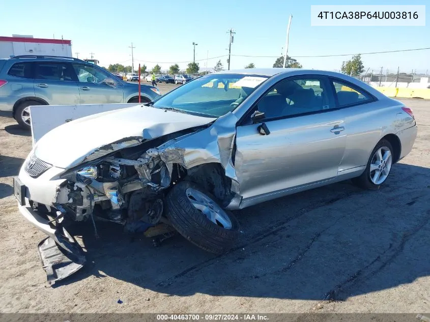 2004 Toyota Camry Solara Se V6 VIN: 4T1CA38P64U003816 Lot: 40463700