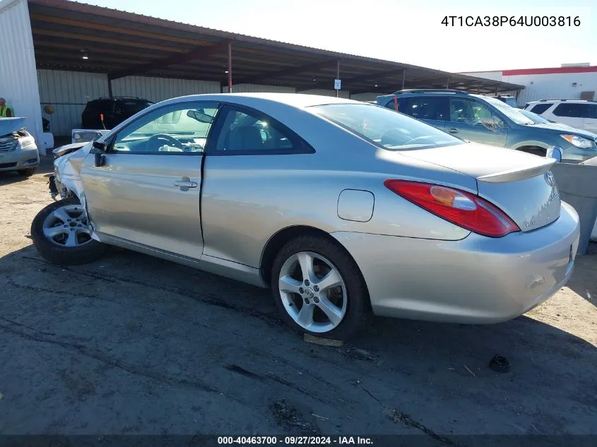 2004 Toyota Camry Solara Se V6 VIN: 4T1CA38P64U003816 Lot: 40463700