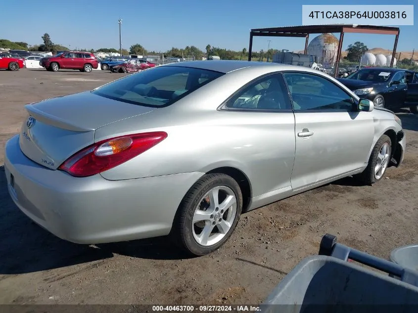 2004 Toyota Camry Solara Se V6 VIN: 4T1CA38P64U003816 Lot: 40463700