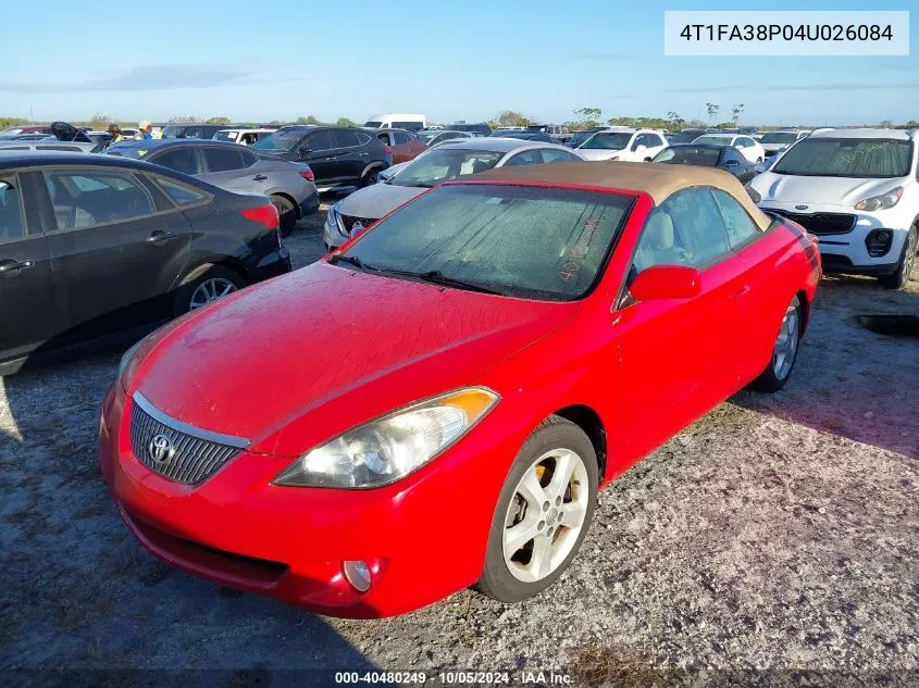 2004 Toyota Camry Solara Sle VIN: 4T1FA38P04U026084 Lot: 40480249