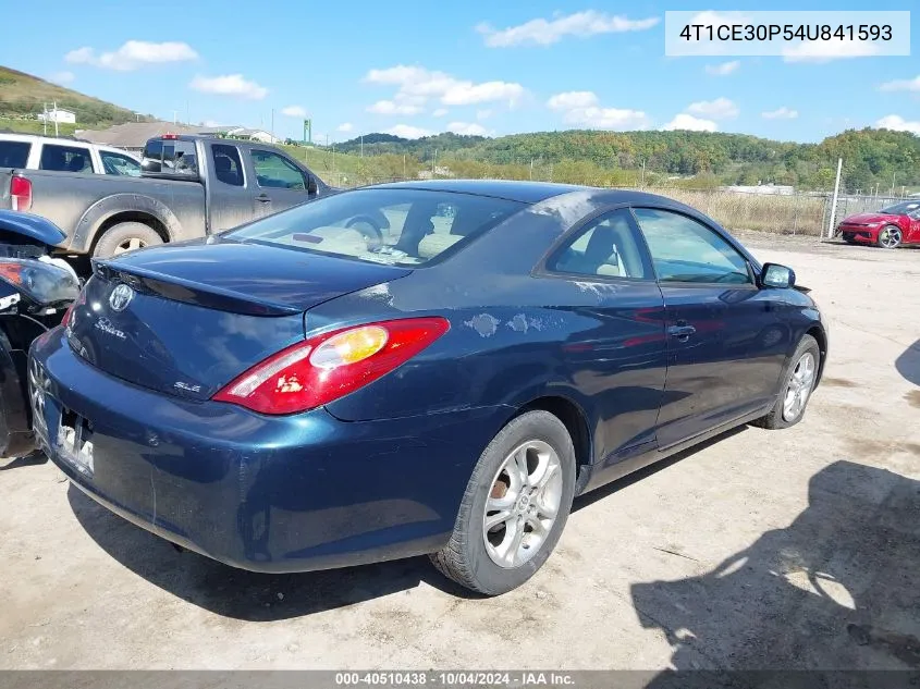 2004 Toyota Camry Solara Sle VIN: 4T1CE30P54U841593 Lot: 40510438