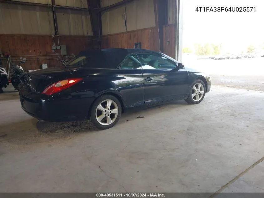 2004 Toyota Camry Solara Se VIN: 4T1FA38P64U025571 Lot: 40531511