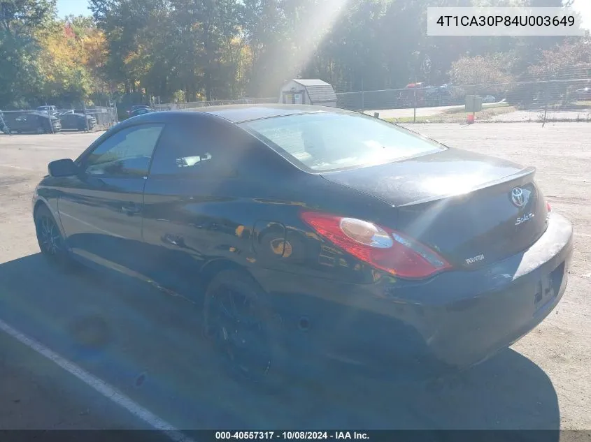 2004 Toyota Camry Solara Sle V6 VIN: 4T1CA30P84U003649 Lot: 40557317