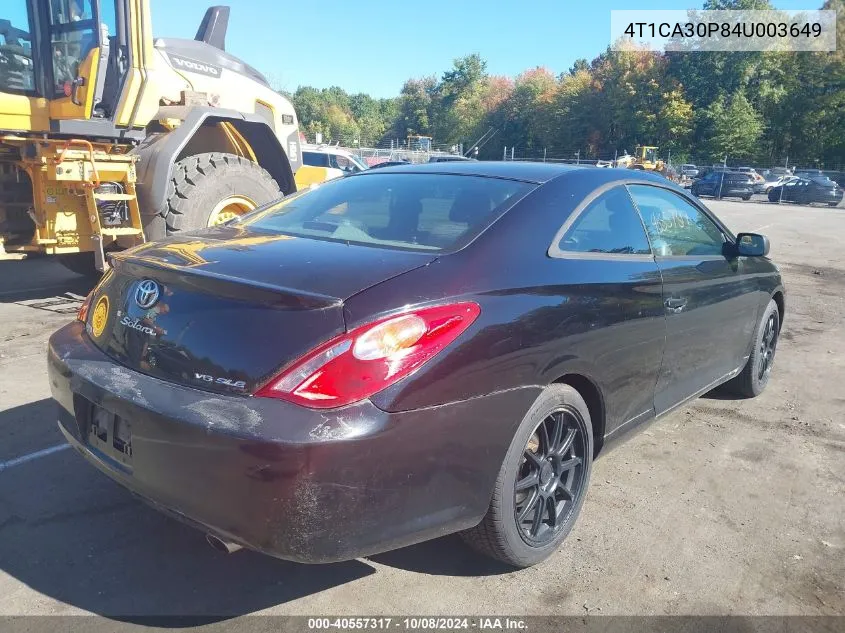 2004 Toyota Camry Solara Sle V6 VIN: 4T1CA30P84U003649 Lot: 40557317