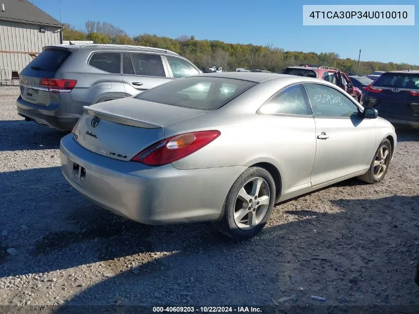 2004 Toyota Camry Solara Sle V6 VIN: 4T1CA30P34U010010 Lot: 40609203