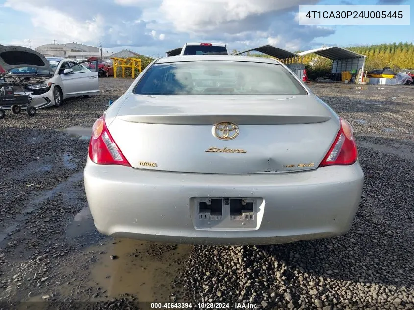 2004 Toyota Camry Solara Sle V6 VIN: 4T1CA30P24U005445 Lot: 40643394