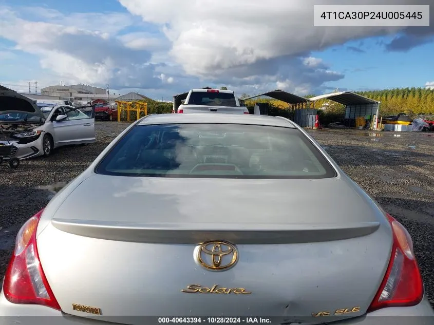 2004 Toyota Camry Solara Sle V6 VIN: 4T1CA30P24U005445 Lot: 40643394