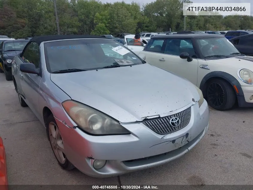 2004 Toyota Camry Solara Sle VIN: 4T1FA38P44U034866 Lot: 40745505