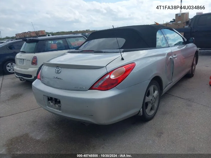 2004 Toyota Camry Solara Sle VIN: 4T1FA38P44U034866 Lot: 40745505