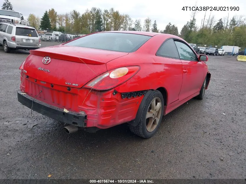 4T1CA38P24U021990 2004 Toyota Camry Solara Se Sport V6