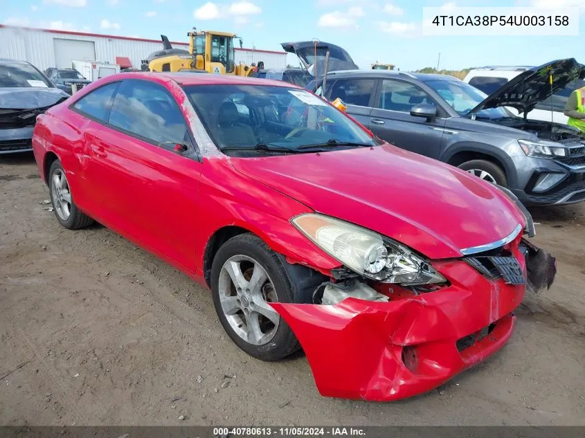 2004 Toyota Camry Solara Sle V6 VIN: 4T1CA38P54U003158 Lot: 40780613