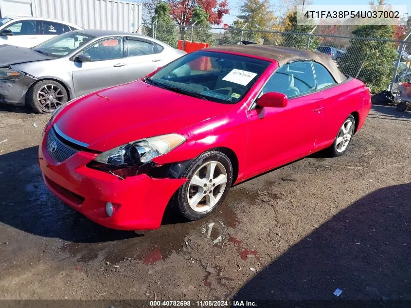 4T1FA38P54U037002 2004 Toyota Camry Solara Sle