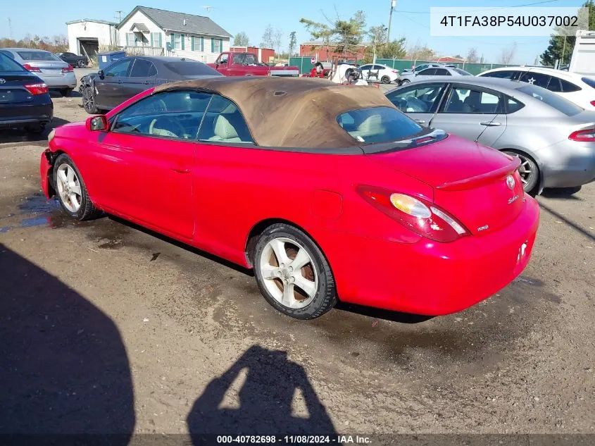 4T1FA38P54U037002 2004 Toyota Camry Solara Sle