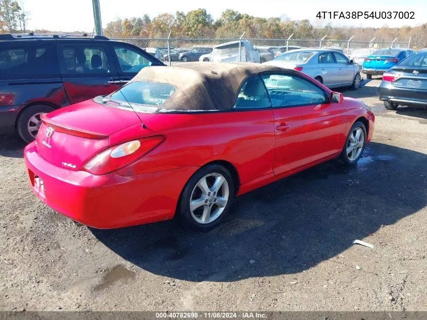 4T1FA38P54U037002 2004 Toyota Camry Solara Sle