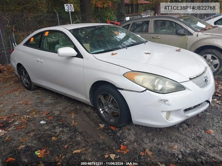 2004 Toyota Camry Solara Se VIN: 4T1CE38P14U822768 Lot: 40793331