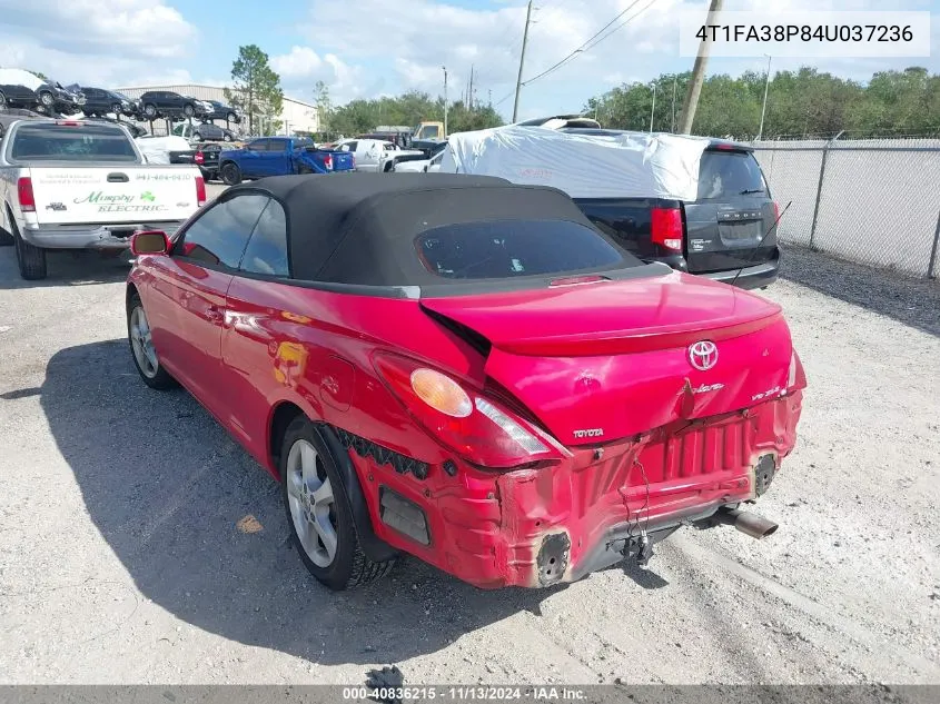 2004 Toyota Camry Solara Sle VIN: 4T1FA38P84U037236 Lot: 40836215