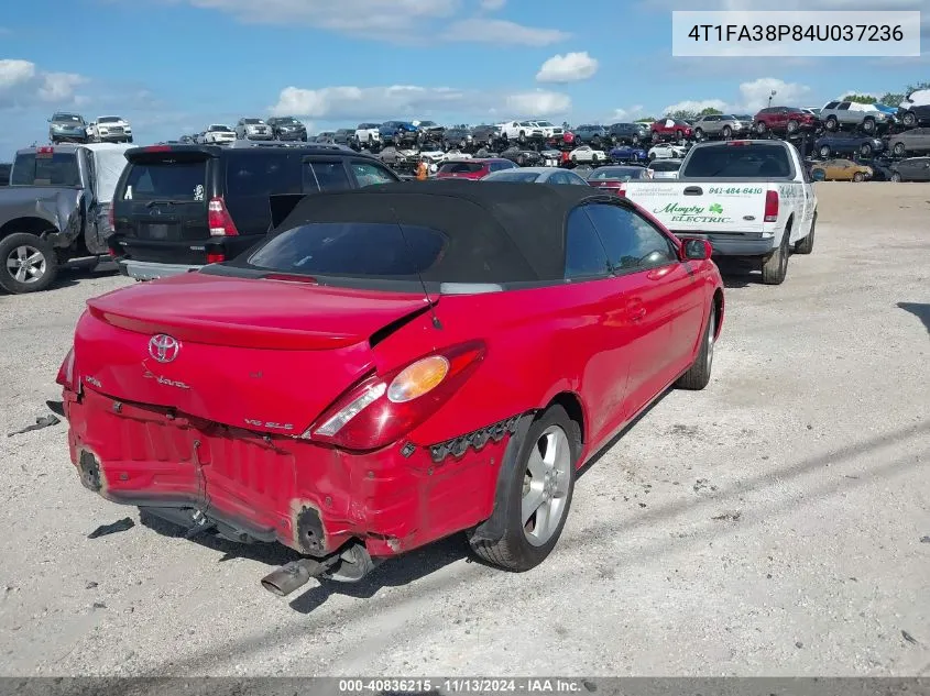 2004 Toyota Camry Solara Sle VIN: 4T1FA38P84U037236 Lot: 40836215