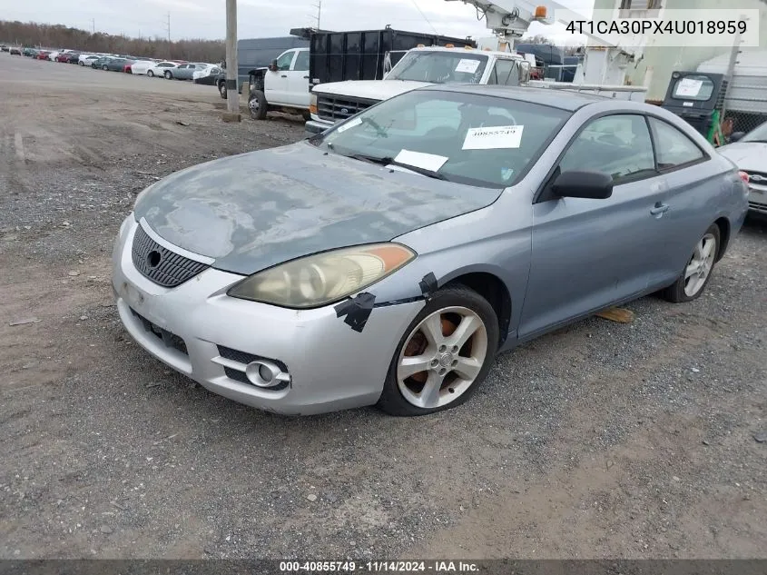 2004 Toyota Camry Solara Sle V6 VIN: 4T1CA30PX4U018959 Lot: 40855749