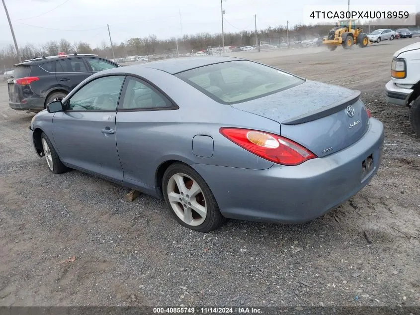 2004 Toyota Camry Solara Sle V6 VIN: 4T1CA30PX4U018959 Lot: 40855749