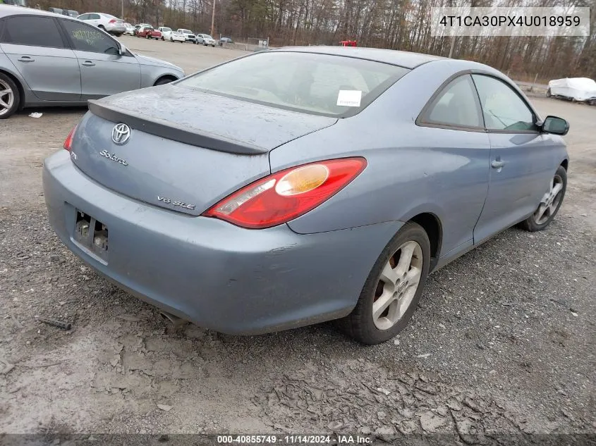 2004 Toyota Camry Solara Sle V6 VIN: 4T1CA30PX4U018959 Lot: 40855749