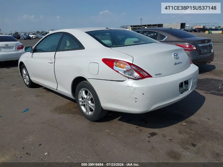 2005 Toyota Camry Solara Se VIN: 4T1CE38P15U537148 Lot: 39916684