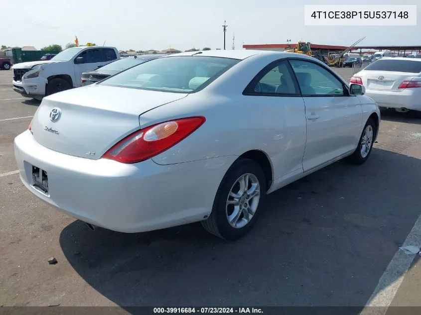 2005 Toyota Camry Solara Se VIN: 4T1CE38P15U537148 Lot: 39916684