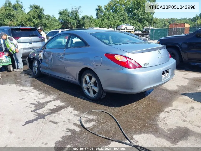 2005 Toyota Camry Solara Sle V6 VIN: 4T1CA30P05U043998 Lot: 40187106