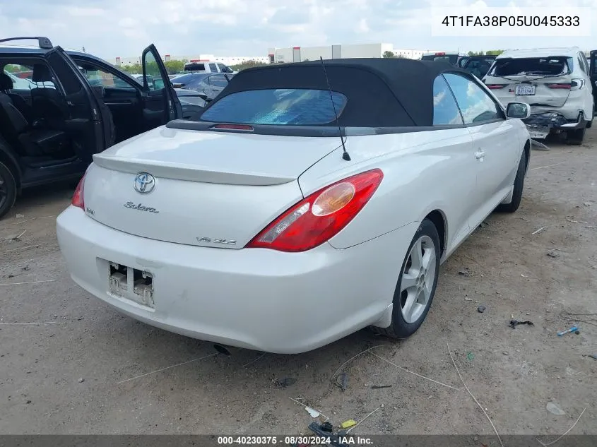 2005 Toyota Camry Solara Sle VIN: 4T1FA38P05U045333 Lot: 40230375