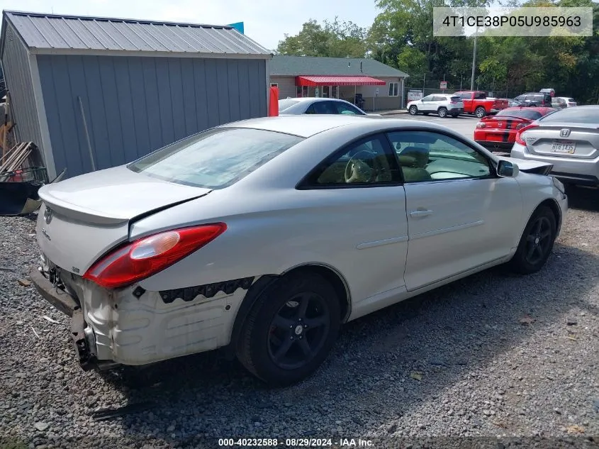 2005 Toyota Camry Solara Se VIN: 4T1CE38P05U985963 Lot: 40232588