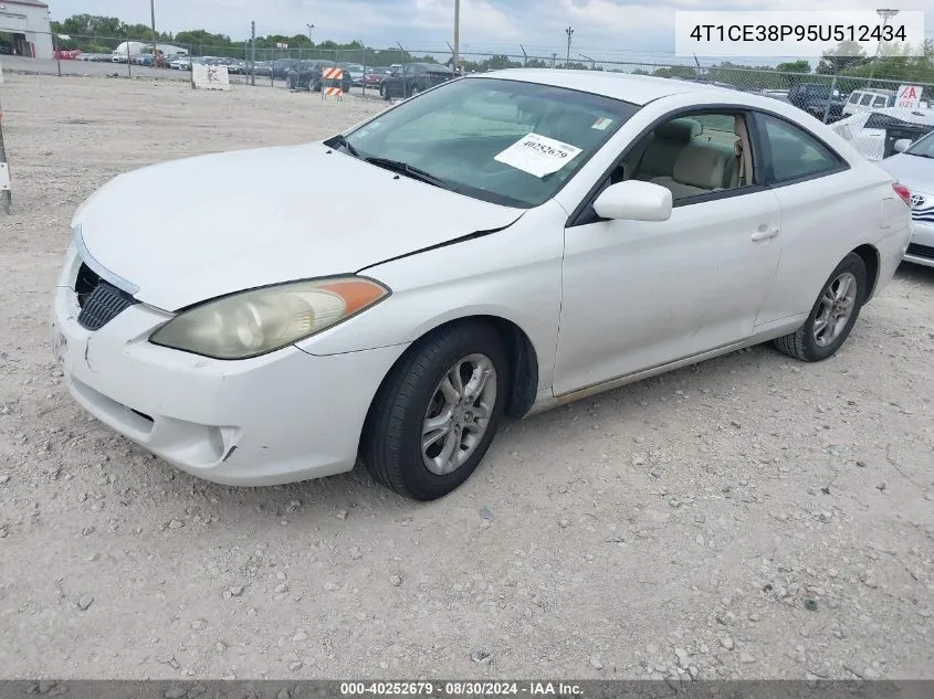 2005 Toyota Camry Solara Se VIN: 4T1CE38P95U512434 Lot: 40252679