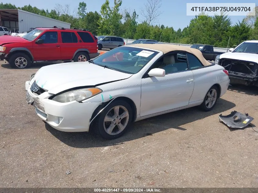 2005 Toyota Camry Solara Sle VIN: 4T1FA38P75U049704 Lot: 40291447