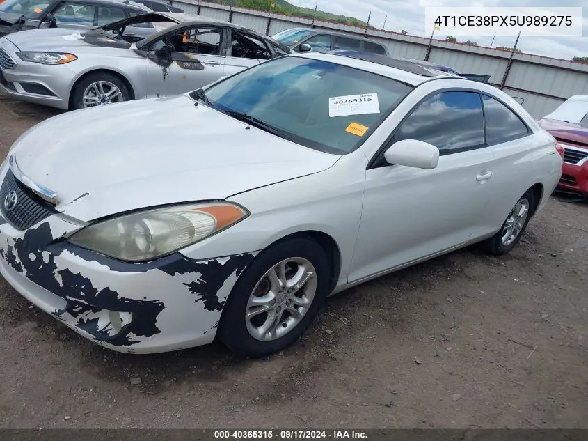 2005 Toyota Camry Solara Se VIN: 4T1CE38PX5U989275 Lot: 40365315