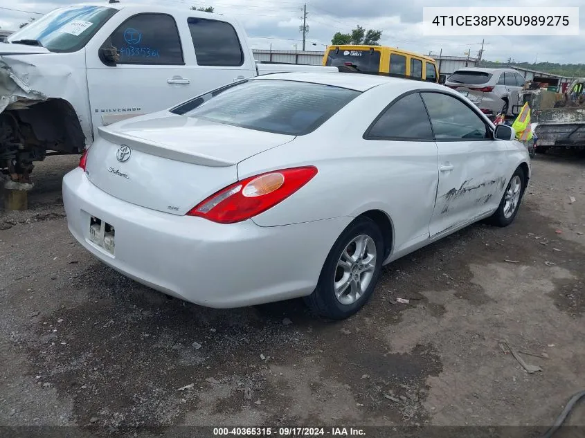 2005 Toyota Camry Solara Se VIN: 4T1CE38PX5U989275 Lot: 40365315