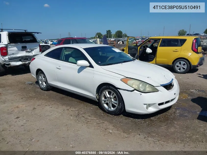 2005 Toyota Camry Solara Se VIN: 4T1CE38P05U510491 Lot: 40376585