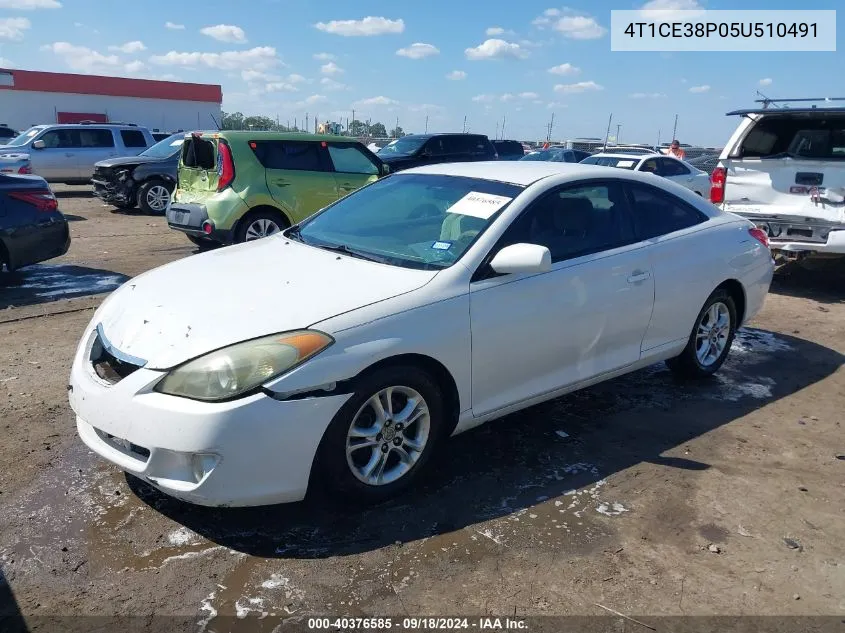 2005 Toyota Camry Solara Se VIN: 4T1CE38P05U510491 Lot: 40376585