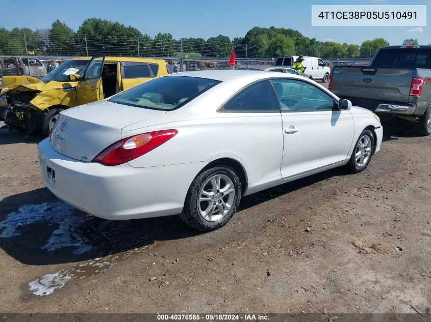 2005 Toyota Camry Solara Se VIN: 4T1CE38P05U510491 Lot: 40376585