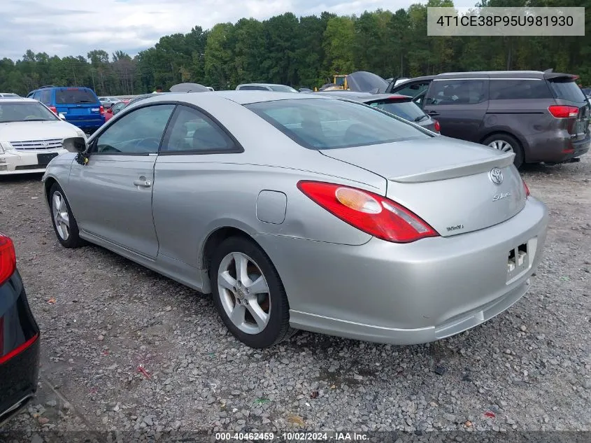 2005 Toyota Camry Solara Se Sport VIN: 4T1CE38P95U981930 Lot: 40462459