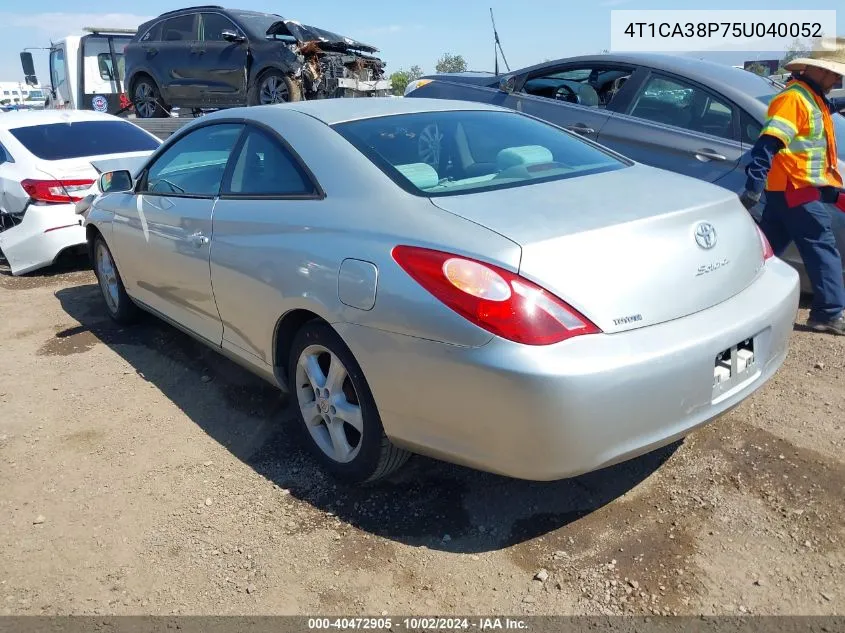 2005 Toyota Camry Solara Se V6 VIN: 4T1CA38P75U040052 Lot: 40472905