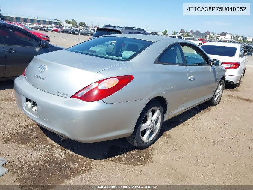 2005 Toyota Camry Solara Se V6 VIN: 4T1CA38P75U040052 Lot: 40472905