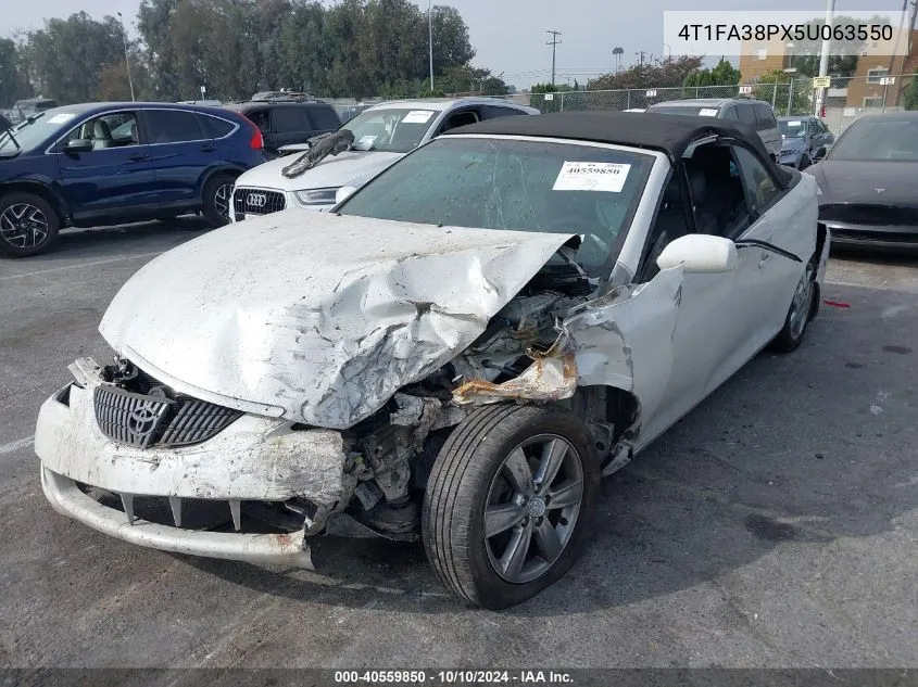 2005 Toyota Camry Solara Sle VIN: 4T1FA38PX5U063550 Lot: 40559850