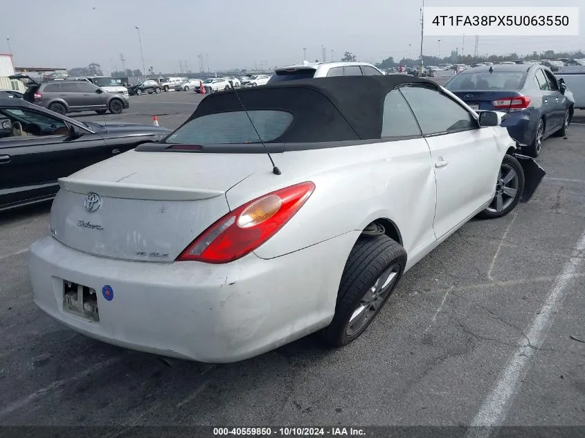 2005 Toyota Camry Solara Sle VIN: 4T1FA38PX5U063550 Lot: 40559850