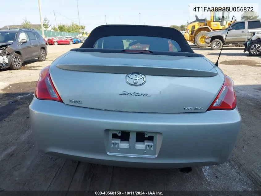 2005 Toyota Camry Solara Se VIN: 4T1FA38P85U056872 Lot: 40568150