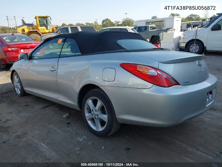 2005 Toyota Camry Solara Se VIN: 4T1FA38P85U056872 Lot: 40568150