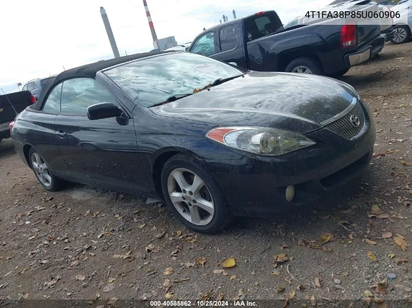 2005 Toyota Camry Solara Sle VIN: 4T1FA38P85U060906 Lot: 40585862