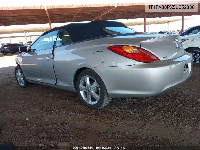 2005 Toyota Camry Solara Sle VIN: 4T1FA38PX5U052886 Lot: 40600544