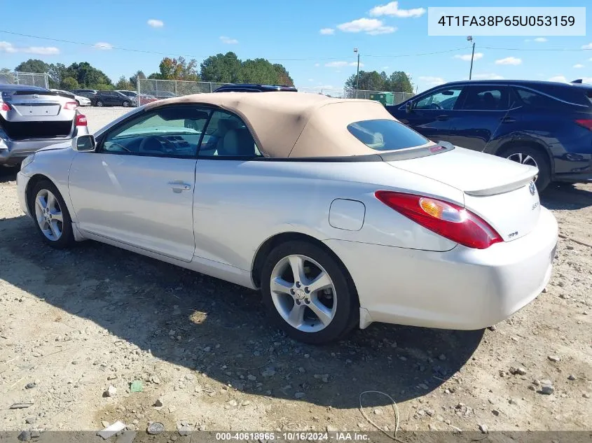 2005 Toyota Camry Solara Sle VIN: 4T1FA38P65U053159 Lot: 40618965