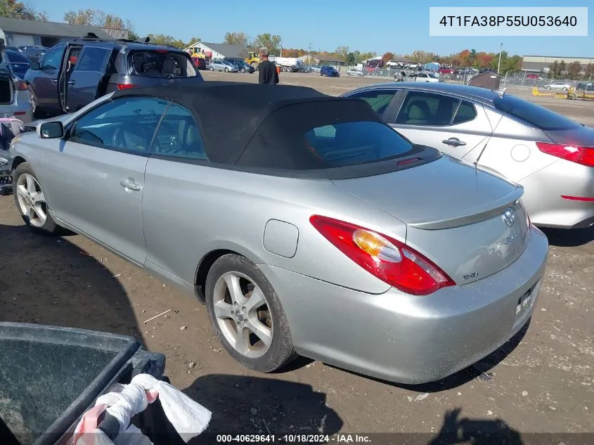 2005 Toyota Camry Solara Sle VIN: 4T1FA38P55U053640 Lot: 40629641