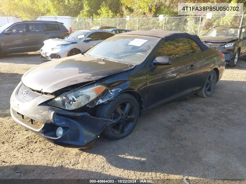 2005 Toyota Camry Solara Se VIN: 4T1FA38P85U050702 Lot: 40664303