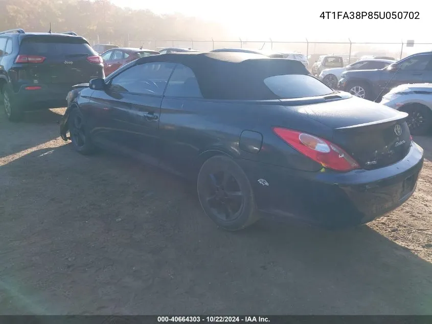 2005 Toyota Camry Solara Se VIN: 4T1FA38P85U050702 Lot: 40664303